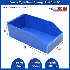 Correx Type Parts Storage Bins Size 06